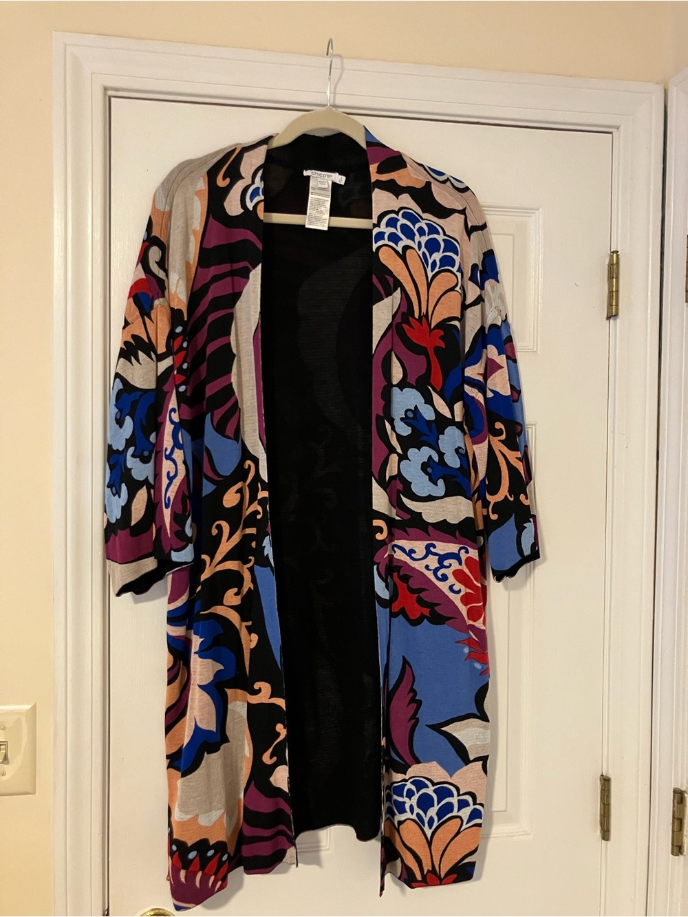 Chico’s Travelers Collection Floral cardigan duster sweater size 3-XL